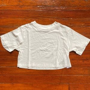 All Saints Benno Cropped White T-Shirt Small